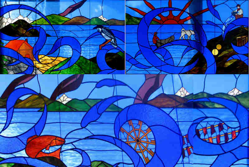 Stained Glass Montage from the Whitehorse Visitor Centre Entrances
